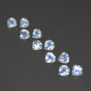 3.85캐럿 천연 푸르스름한 화이트 레인보우 문스톤 보석, 배 모양, 5.2×5.1 mm, 투명한