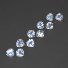 3.85캐럿 천연 푸르스름한 화이트 레인보우 문스톤 보석, 배 모양, 5.2×5.1 mm, 투명한