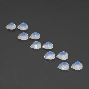 3.85캐럿 천연 푸르스름한 화이트 레인보우 문스톤 보석, 배 모양, 5.2×5.1 mm, 투명한