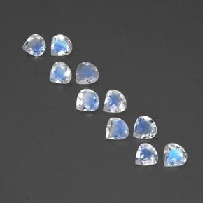 2.88캐럿 천연 푸르스름한 화이트 레인보우 문스톤 보석, 배 모양, 5×4.8 mm, 투명한