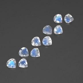 2.88캐럿 천연 푸르스름한 화이트 레인보우 문스톤 보석, 배 모양, 5×4.8 mm, 투명한