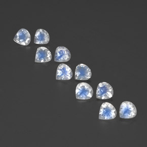 캐럿 천연 푸르스름한 화이트 레인보우 문스톤 보석, 배 모양, 5×5 mm, 투명한