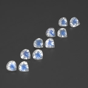 캐럿 천연 푸르스름한 화이트 레인보우 문스톤 보석, 배 모양, 5×5 mm, 투명한