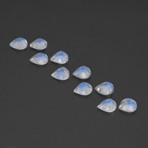 캐럿 천연 푸르스름한 화이트 레인보우 문스톤 보석, 배 모양, 5×5 mm, 투명한