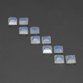 캐럿 천연 푸르스름한 화이트 레인보우 문스톤 보석, 스퀘어, 4.3×4.3 mm, 투명한