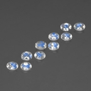 캐럿 천연 푸르스름한 화이트 레인보우 문스톤 보석, 타원형 컷, 4.2×3.2 mm, 투명한