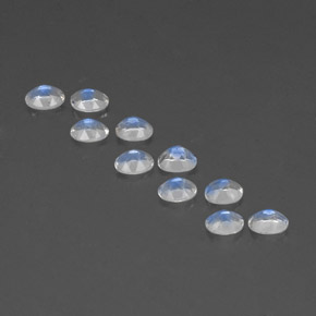 캐럿 천연 푸르스름한 화이트 레인보우 문스톤 보석, 타원형 컷, 4.2×3.2 mm, 투명한