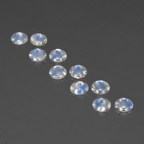 캐럿 천연 푸르스름한 화이트 레인보우 문스톤 보석, 타원형 컷, 4.1×3.1 mm, 투명한