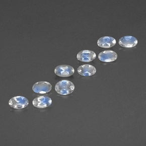 캐럿 천연 푸르스름한 화이트 레인보우 문스톤 보석, 타원형 컷, 4.2×3.2 mm, 투명한