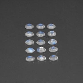 캐럿 천연 푸르스름한 화이트 레인보우 문스톤 보석, 타원형 컷, 4×3 mm, 투명한