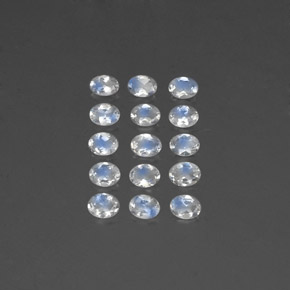 캐럿 천연 푸르스름한 화이트 레인보우 문스톤 보석, 타원형 컷, 4.1×3.1 mm, 투명한