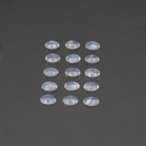 캐럿 천연 푸르스름한 화이트 레인보우 문스톤 보석, 타원형 컷, 4.1×3.1 mm, 투명한