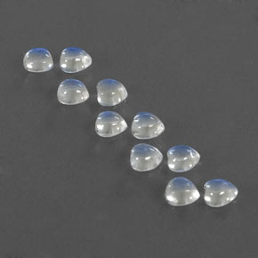 캐럿 천연 푸르스름한 화이트 레인보우 문스톤 보석, 하트 모양, 4×3.9 mm, 투명한