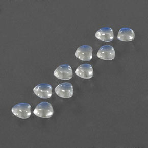 캐럿 천연 푸르스름한 화이트 레인보우 문스톤 보석, 하트 모양, 4×3.9 mm, 투명한