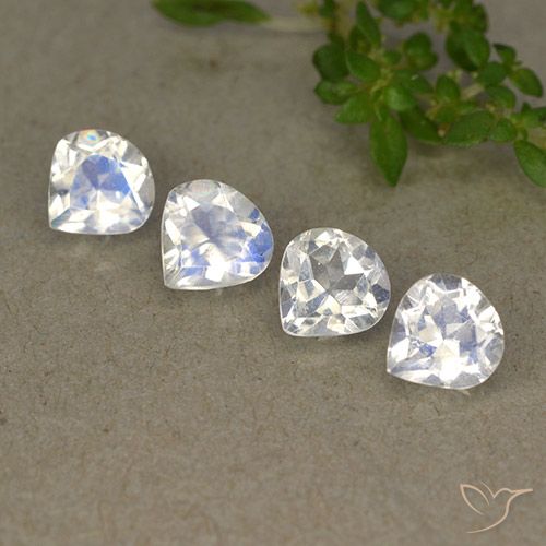 1.61캐럿 천연 푸르스름한 화이트 레인보우 문스톤 보석, 배 모양, 5.1×4.9 mm, 투명한
