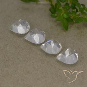 1.61캐럿 천연 푸르스름한 화이트 레인보우 문스톤 보석, 배 모양, 5.1×4.9 mm, 투명한
