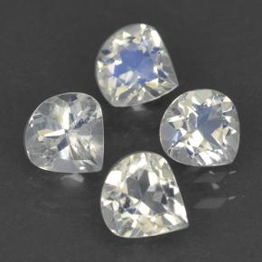 1.45캐럿 천연 푸르스름한 화이트 레인보우 문스톤 보석, 배 모양, 5.2×5 mm, 투명한