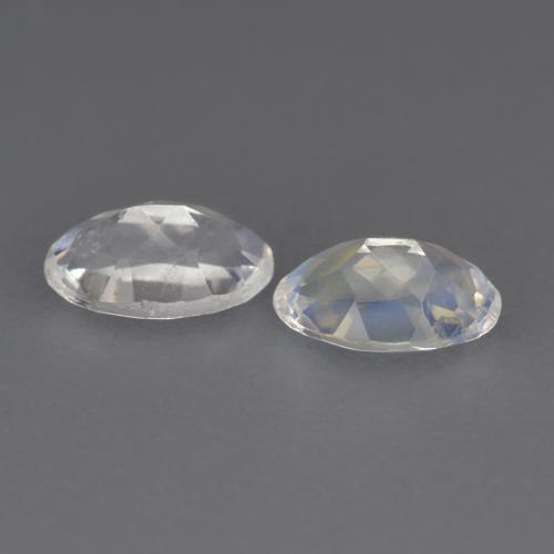 0.79캐럿 천연 푸르스름한 화이트 레인보우 문스톤 보석, 타원형 컷, 6.1×3.9 mm, 투명한