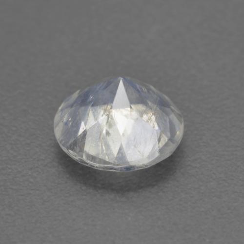 0.62캐럿 천연 푸르스름한 화이트 레인보우 문스톤, 라운드 컷, 5.94 mm, 투명한