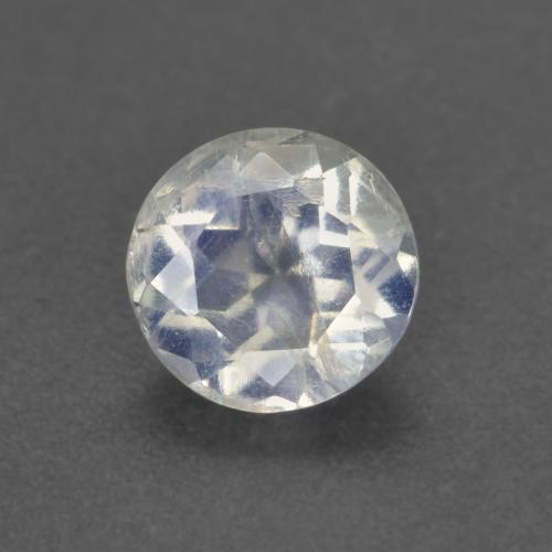 0.66캐럿 천연 푸르스름한 화이트 레인보우 문스톤, 라운드 컷, 6.04 mm, 투명한