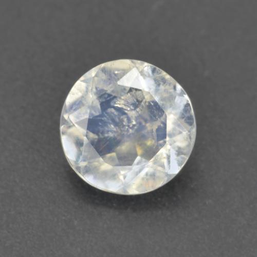 0.62캐럿 천연 푸르스름한 화이트 레인보우 문스톤, 라운드 컷, 6.11 mm, 투명한