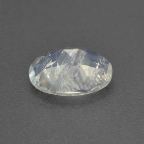 0.92캐럿 천연 푸르스름한 화이트 레인보우 문스톤, 타원형 컷, 7.7×5.8 mm, 투명한