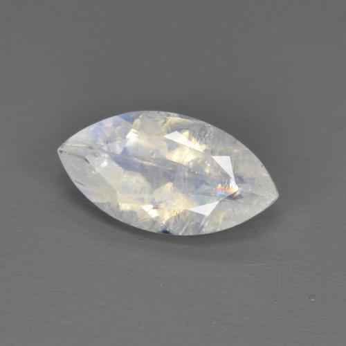 1.79캐럿 천연 푸르스름한 화이트 레인보우 문스톤, 마퀴즈, 11.9×6.3 mm, 투명한