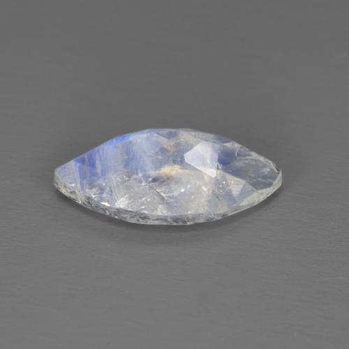 1.79캐럿 천연 푸르스름한 화이트 레인보우 문스톤, 마퀴즈, 11.9×6.3 mm, 투명한