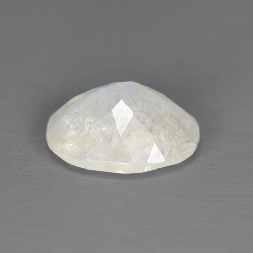 2.25캐럿 천연 푸르스름한 화이트 레인보우 문스톤, 타원형 컷, 10.1×7.9 mm, 투명한