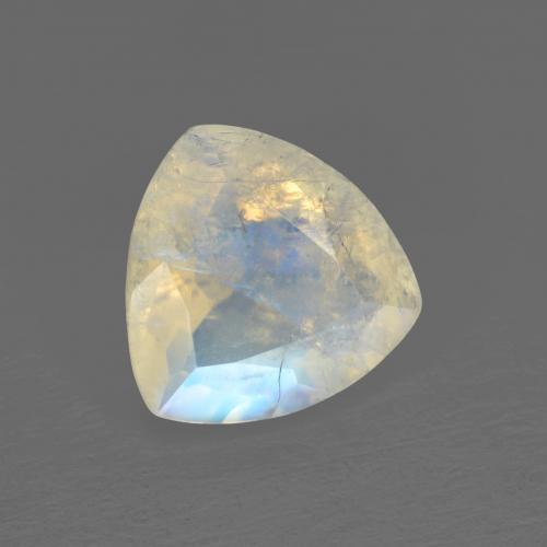 1.43캐럿 천연 푸르스름한 화이트 레인보우 문스톤, 트릴리언, 8×8 mm, 투명한