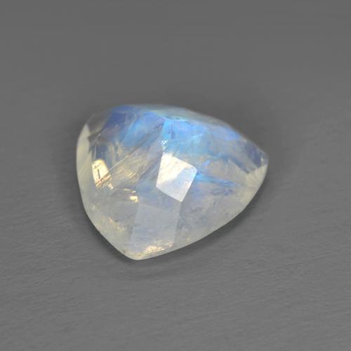 1.43캐럿 천연 푸르스름한 화이트 레인보우 문스톤, 트릴리언, 8×8 mm, 투명한