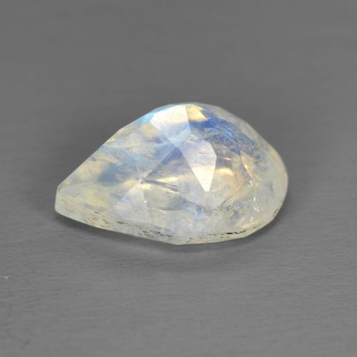 1.92캐럿 천연 푸르스름한 화이트 레인보우 문스톤, 배 모양, 10×7 mm, 투명한