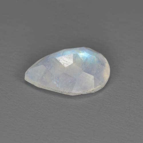 1.62캐럿 천연 푸르스름한 화이트 레인보우 문스톤, 배 모양, 10×7 mm, 투명한