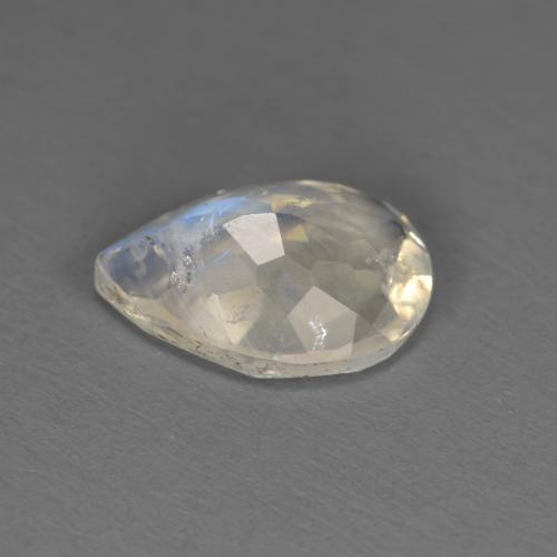 1.58캐럿 천연 푸르스름한 화이트 레인보우 문스톤, 배 모양, 10.1×7 mm, 투명한