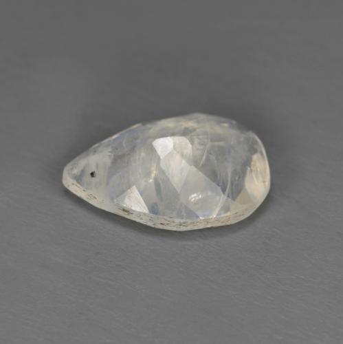 1.49캐럿 천연 푸르스름한 화이트 레인보우 문스톤, 배 모양, 9.9×6.9 mm, 투명한