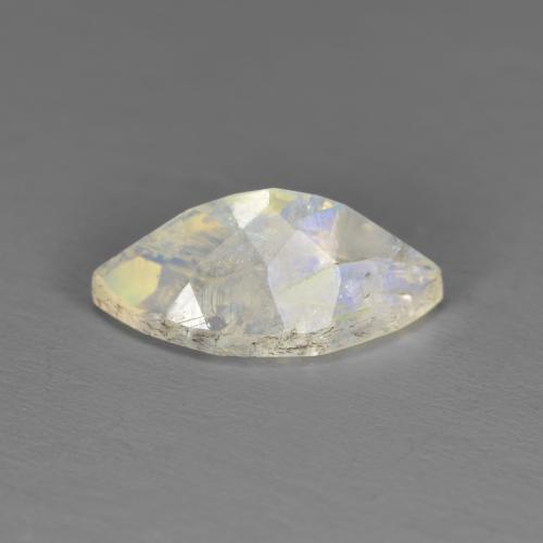 1.92캐럿 천연 푸르스름한 화이트 레인보우 문스톤, 마퀴즈, 11.7×6.4 mm, 투명한