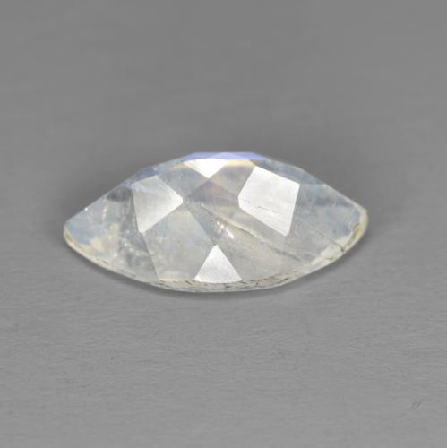 2.62캐럿 천연 푸르스름한 화이트 레인보우 문스톤, 마퀴즈, 13.1×7.3 mm, 투명한