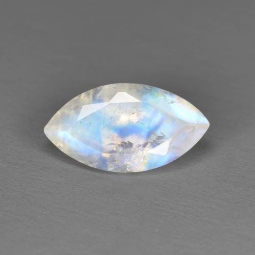 1.73캐럿 천연 푸르스름한 화이트 레인보우 문스톤, 마퀴즈, 11.5×6.2 mm, 투명한