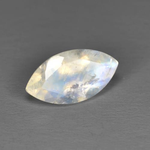 1.73캐럿 천연 푸르스름한 화이트 레인보우 문스톤, 마퀴즈, 11.5×6.2 mm, 투명한