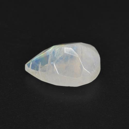 1.36캐럿 천연 푸르스름한 화이트 레인보우 문스톤, 배 모양, 8.8×5.8 mm, 투명한