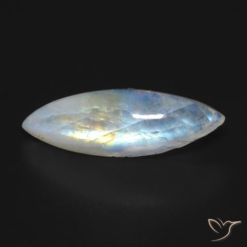 7.91ct 자연스러운 푸르스름한 흰색 레인보우 문스톤, 보석, 투명한