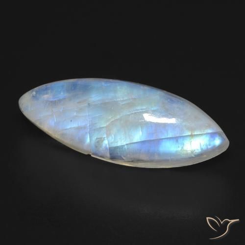 10.03ct 자연스러운 푸르스름한 흰색 레인보우 문스톤, 보석, 투명한