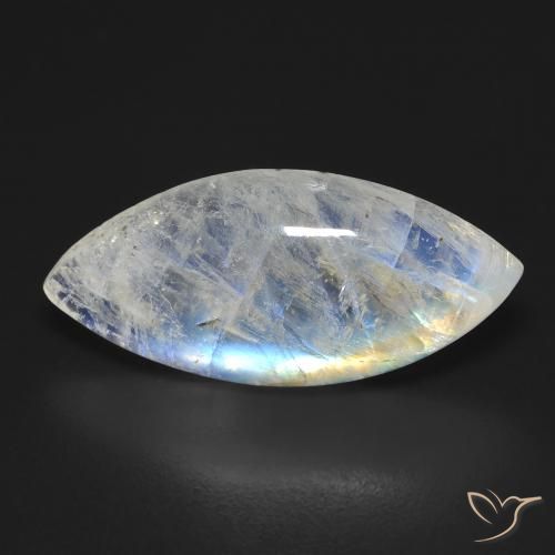 9.25ct 자연스러운 푸르스름한 흰색 레인보우 문스톤, 보석, 투명한