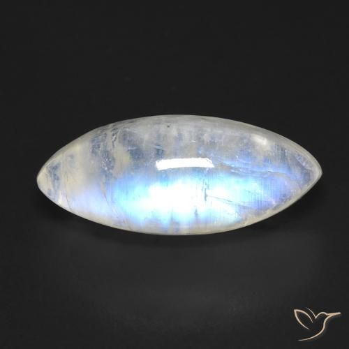 5.97ct 자연스러운 푸르스름한 흰색 레인보우 문스톤, 보석, 투명한