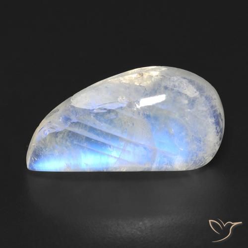 9.01ct 자연스러운 푸르스름한 흰색 레인보우 문스톤, 팬시한, 투명한