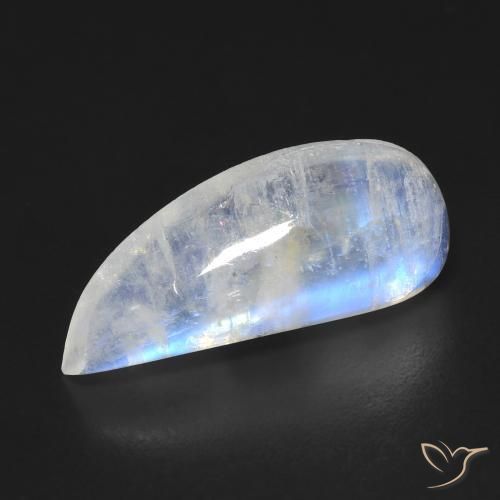 6.69ct 자연스러운 푸르스름한 흰색 레인보우 문스톤, 팬시한, 투명한