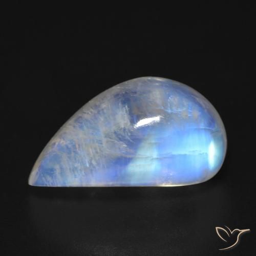 9.48ct 자연스러운 푸르스름한 흰색 레인보우 문스톤, 팬시한, 투명한