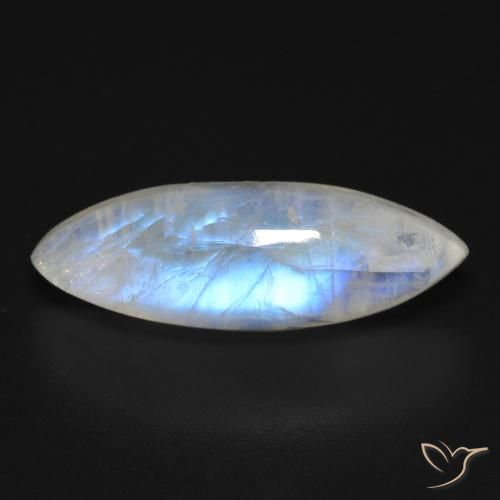 8.12ct 자연스러운 푸르스름한 흰색 레인보우 문스톤, 보석, 투명한