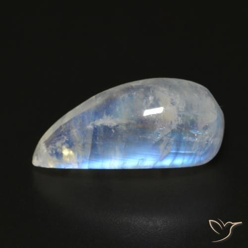 10.24ct 자연스러운 푸르스름한 흰색 레인보우 문스톤, 팬시한, 투명한