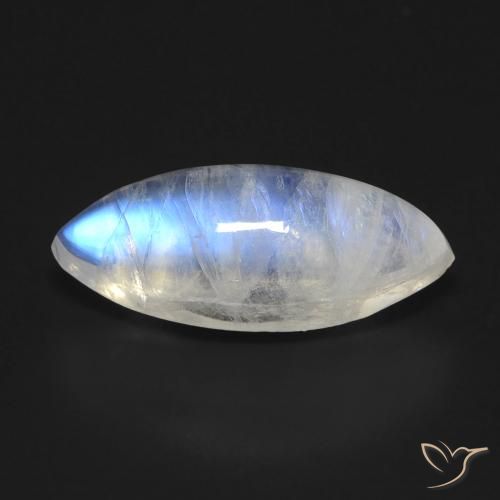 5.72ct 자연스러운 푸르스름한 흰색 레인보우 문스톤, 보석, 투명한